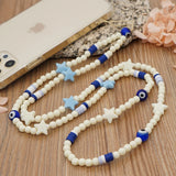 Go2BoHo Evil Eye Beaded Cell Phone Charm Multicolor Glazed Chain Jewelry Lanyard