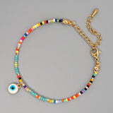 Go2BoHo Evil Eye Charm Bracelet Stainless Steel Multicolor Beaded Bracelet