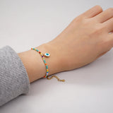 Go2BoHo Evil Eye Charm Bracelet Stainless Steel Multicolor Beaded Bracelet