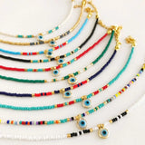 Go2BoHo Evil Eye Charm Bracelet Stainless Steel Multicolor Beaded Bracelet