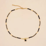 Go2BoHo Evil Eye Charm Necklace Tiny Glass Beaded Crystal Necklaces