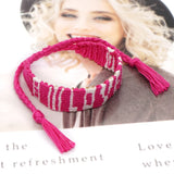 Go2BoHo Macrame Bracelets for Women Love Peace Beach Lettering Bracelet