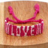 Go2BoHo Macrame Bracelets for Women Love Peace Beach Lettering Bracelet