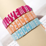 Go2BoHo Macrame Bracelets for Women Love Peace Beach Lettering Bracelet