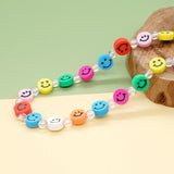 Go2BoHo Smiley Necklace Multicolor Crystal Beads Boho Clay Happy Smile Jewelry