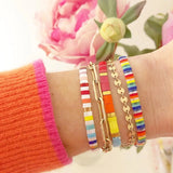 Go2BoHo Rainbow Tila Bracelet Set for Women