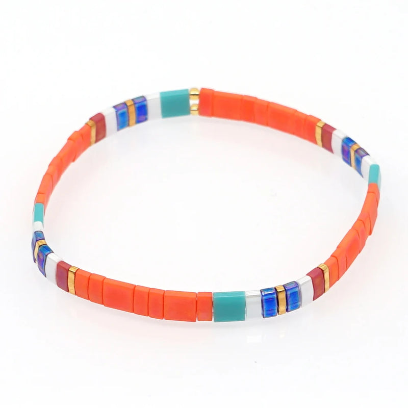 Go2BoHo Rainbow Tila Bracelet Set for Women