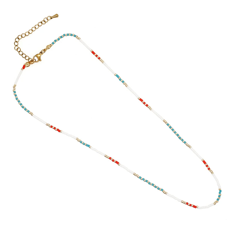 Go2BoHo Multicolor Glass Beaded Choker Necklace for Women