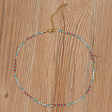 Go2BoHo Multicolor Glass Beaded Choker Necklace for Women