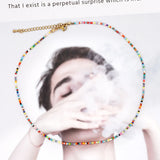 Go2BoHo Multicolor Glass Beaded Choker Necklace for Women