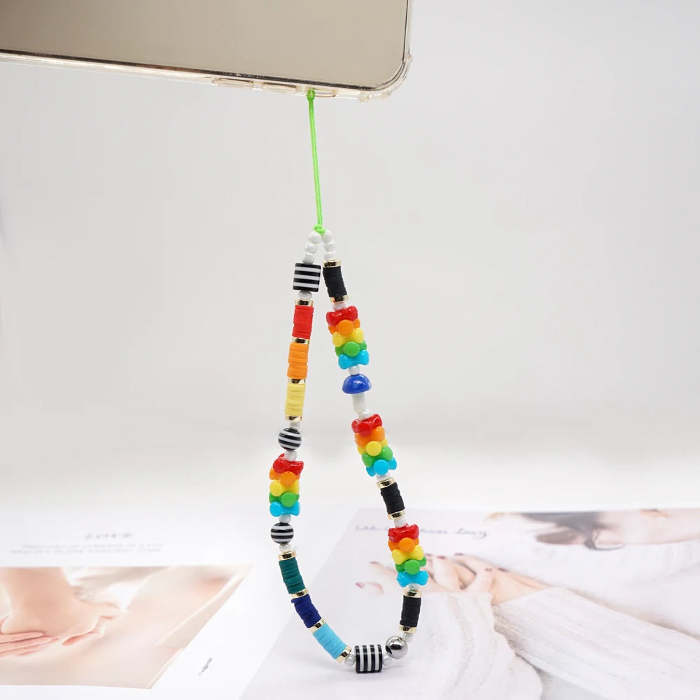 Go2Boho Summer Beach Cell Phone Charm Chains Assorted Beaded Strap Lanyard