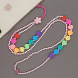 Boho Telephone Charm Beach Pearl Chain for Women Mobile Phone Accessory