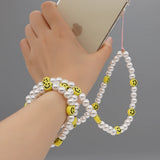 Boho Telephone Charm Beach Pearl Chain for Women Mobile Phone Accessory