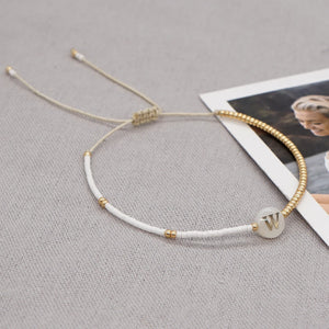 Initial Bracelets Letter Shell Name Dainty Bracelet for Women