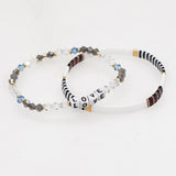Set of 2 Friendship Crystal Stretch Bracelets for Women Multicolor Tila Crystal