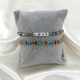 Set of 2 Friendship Crystal Stretch Bracelets for Women Multicolor Tila Crystal