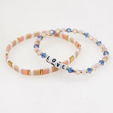 Set of 2 Friendship Crystal Stretch Bracelets for Women Multicolor Tila Crystal