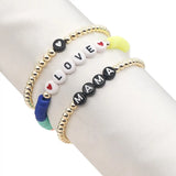 Heart Set Mother Beaded Bracelet LOVE MAMA Gift