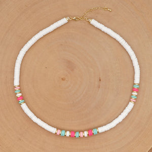 Go2Boho 6mm Heishi Necklace Soft Pottery Disc Beads Choker African Polymer Clay