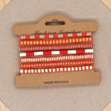 6pcs Red Heishi Bracelet Set Boho Jewelry 4mm Clay Vinly Disc Beaded