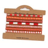 6pcs Red Heishi Bracelet Set Boho Jewelry 4mm Clay Vinly Disc Beaded