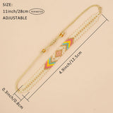 Bohemia Multicolor Beaded Bracelets Adjustable Lace-Up Rope Bangle