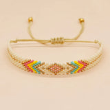 Bohemia Multicolor Beaded Bracelets Adjustable Lace-Up Rope Bangle