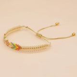 Bohemia Multicolor Beaded Bracelets Adjustable Lace-Up Rope Bangle