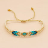 Bohemia Multicolor Beaded Bracelets Adjustable Lace-Up Rope Bangle