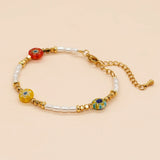 Boho Pearl Bracelet Stainless Steel Chain Adjustable Bangle