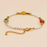 Boho Pearl Bracelet Stainless Steel Chain Adjustable Bangle