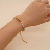 Boho Pearl Bracelet Stainless Steel Chain Adjustable Bangle