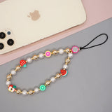 Go2Boho Cell Phone Chain Pearl Beads Telephone Jewelry Fruit Charm Beaded Chains