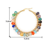 Colorful Crystal Beads Hoop Earrings Bling Earings for Women