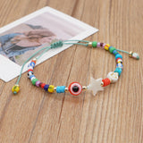 Go2Boho Evil Eye Bracelet Rainbow Bead Star Charm Pulseras Jewelry