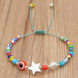 Go2Boho Evil Eye Bracelet Rainbow Bead Star Charm Pulseras Jewelry