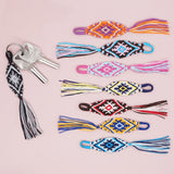 Evil Eye Keychain Braided Keyring Lanyard Bag Pendant Tassel Handwoven Key Strap