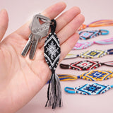 Evil Eye Keychain Braided Keyring Lanyard Bag Pendant Tassel Handwoven Key Strap