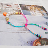 Go2Boho Pearl Bracelet Girls Polymer Clay Jewelry Adjustable Heart Charm Gift