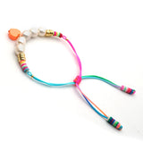 Go2Boho Pearl Bracelet Girls Polymer Clay Jewelry Adjustable Heart Charm Gift