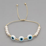 Freshwater Pearl Necklace & Bracelet Set Evil Eye Bracelets