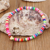 Heart Shaped Women Clay Bracelet Elastic Jewelry Solid