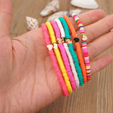 Heart Shaped Women Clay Bracelet Elastic Jewelry Solid