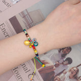 Rainbow Macrame Eye Bracelet Women Boho Jewelry Colorful Crystal Beads