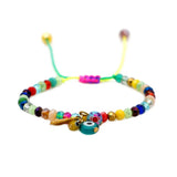 Rainbow Macrame Eye Bracelet Women Boho Jewelry Colorful Crystal Beads