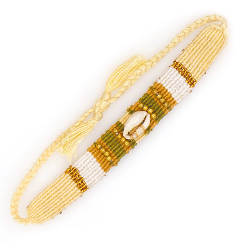Braided Cloth Bracelet Set Shell Tassel Pulseras
