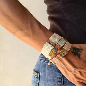 Boho Friendship Braided Bracelet for Women, Handwoven Tassel Bangle