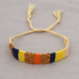 Boho Friendship Braided Bracelet for Women, Handwoven Tassel Bangle