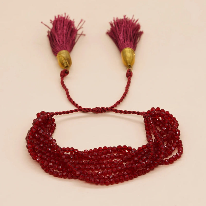 Stretchable Crystal Bracelets for Women Bead Statement Bracelet Strand Acrylic