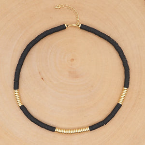 Vinyl Heishi Disc Beads Choker Necklace Women